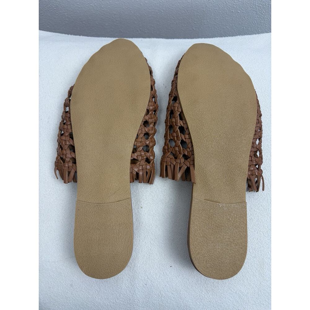 Matisse for Anthropologie Woven Leather Mule Slides Brown Women’s Size 10 Boho - Picture 4 of 5